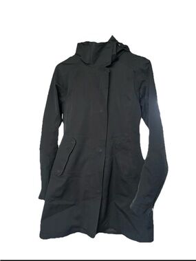 Patagonia Black Hooded Trench Coat Outer Shell to h2no puffer Jacket